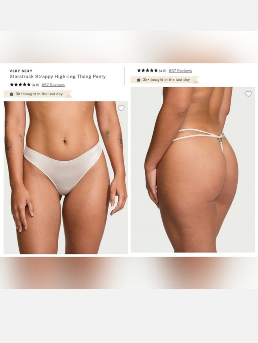 Victoria's Secret Very Sexy Starstruck Strappy High-Leg Thong Panty MEDIUM